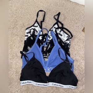 Set of 4 Calvin Klein bralettes: sz small